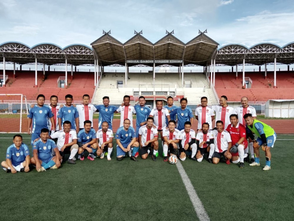 Players of Vanguard Old Boys FC and Kohima Police on July 15.