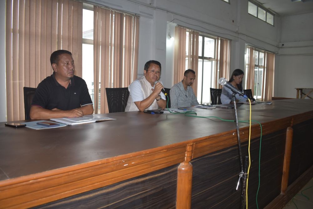 DC Chümoukedima, Polan John, NCS addressing the BLOs at the summary revision meeting held at DPDB Hall, DC Office Chümoukedima on August 19. (DIPR Photo)