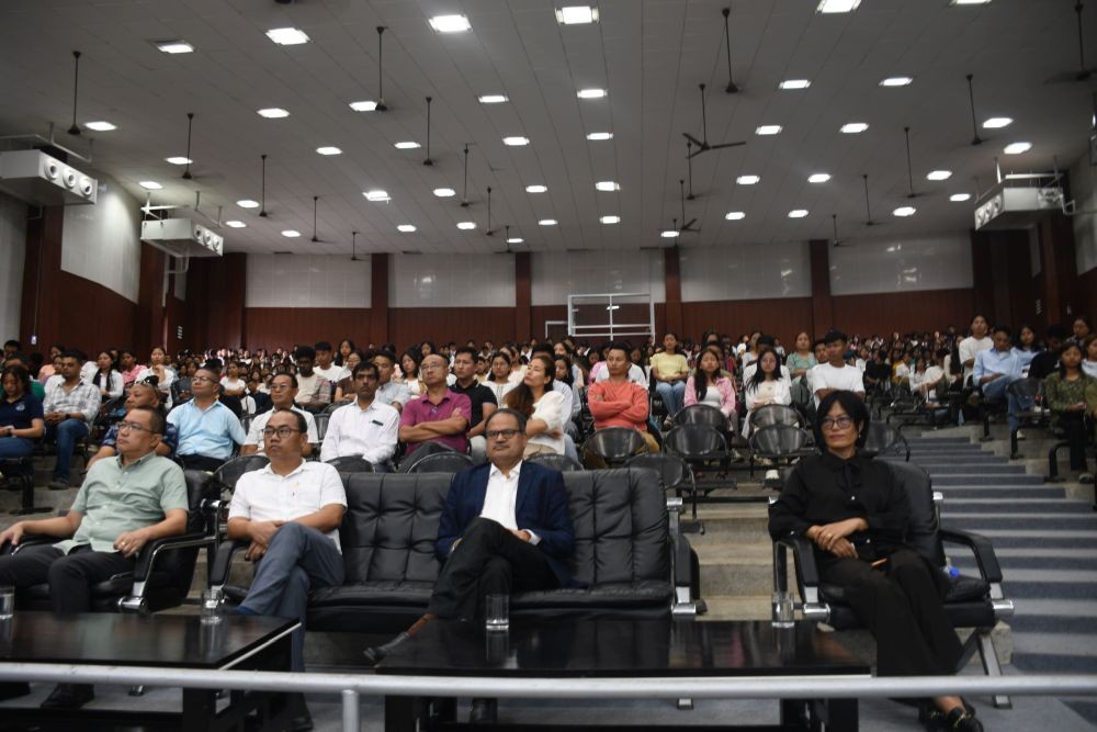 Jagadish Kumar Patnaik, Vice Chancellor of Nagaland University and others during the programme on anti-ragging at NU, Lumami on August 16.