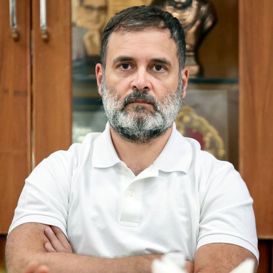 Leader of Opposition in Lok Sabha and Congress leader Rahul Gandhi during a meeting with INDIA bloc's Floor Leaders from both Lok Sabha and Rajya Sabha, at Kharge's residence in New Delhi on Tuesday July 23, 2024.(IANS)