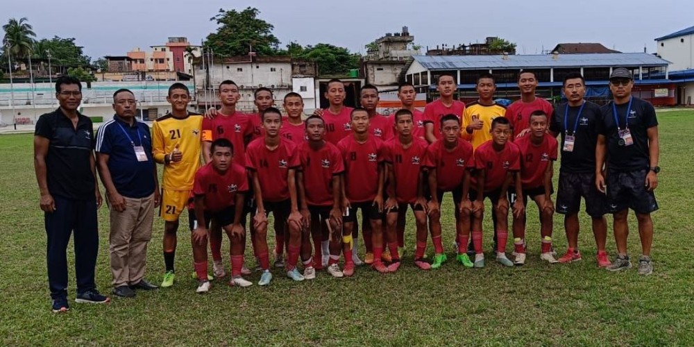 Nagaland team at the Junior Boys National Football Championship 2024-25.
