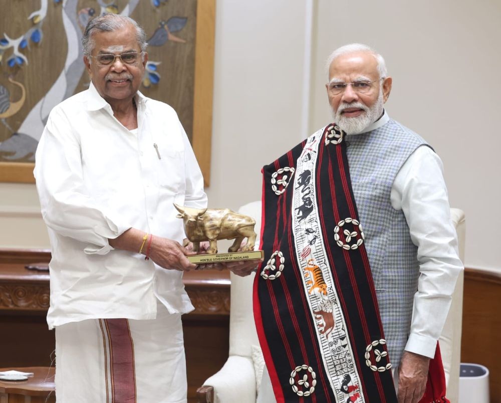The Governor of Nagaland, La Ganesan called on the Prime Minister of India, Narendra Modi at his residence and discussed relevant matters concerning the state of Nagaland on August 29.