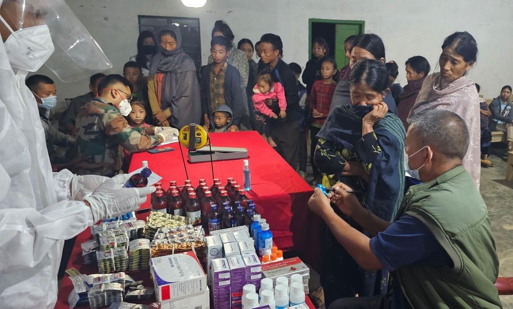Assam Rifles conducted emergency medical assistance for locals affected by a sudden outburst of severe flu at Dan village, Noklak on August 24.