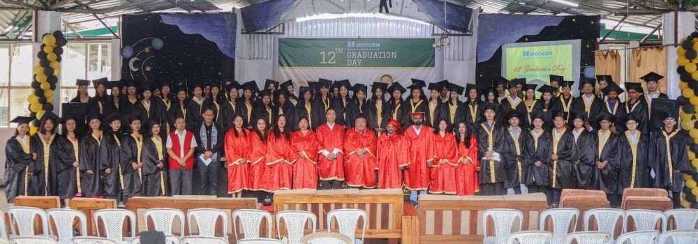 Minister for Tourism & Higher Education, Temjen Imna Along with the graduating batch of 2022-2024 of the Institute of Teacher Education on August 13 in Kohima. (Morung Photo)