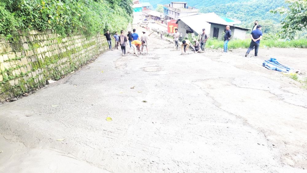Road repair and maintenance of Box cutting road, Kohima commenced on August 10. (Morung Photo)