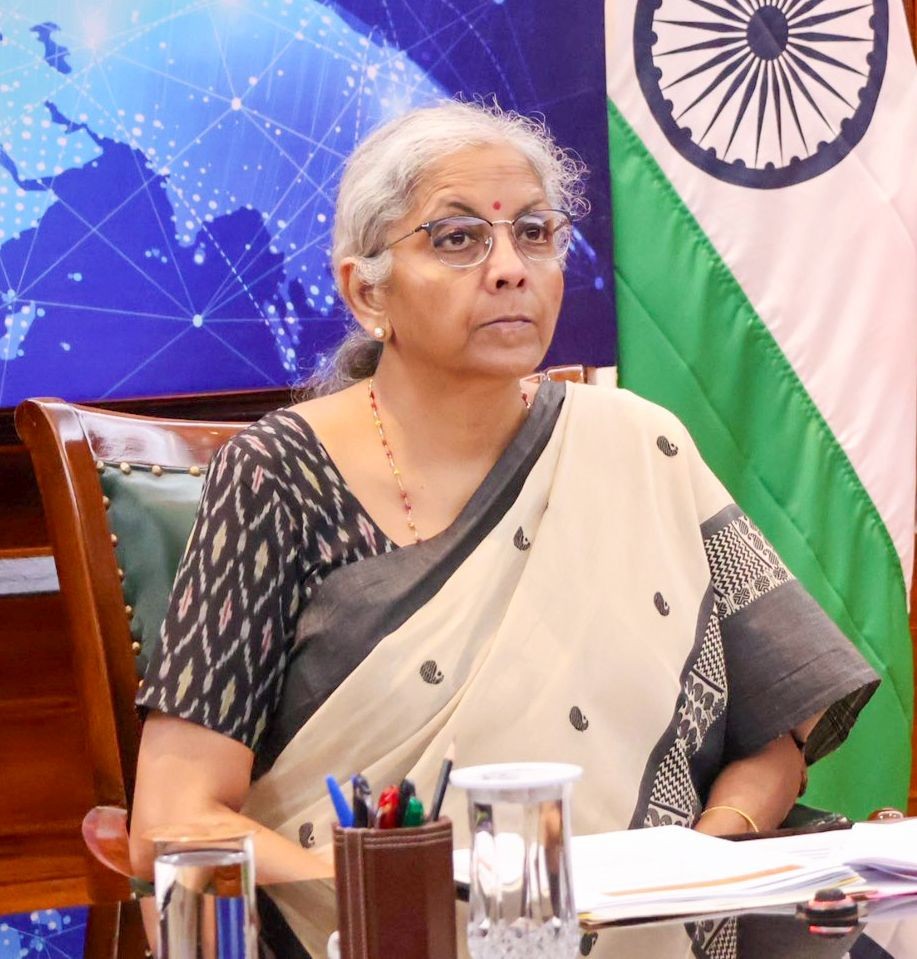 Minister of Finance and Corporate Affairs Nirmala Sitharaman virtually addresses the 3rd Voice of Global South Summit in New Delhi on Saturday, August 17, 2024.(IANS)