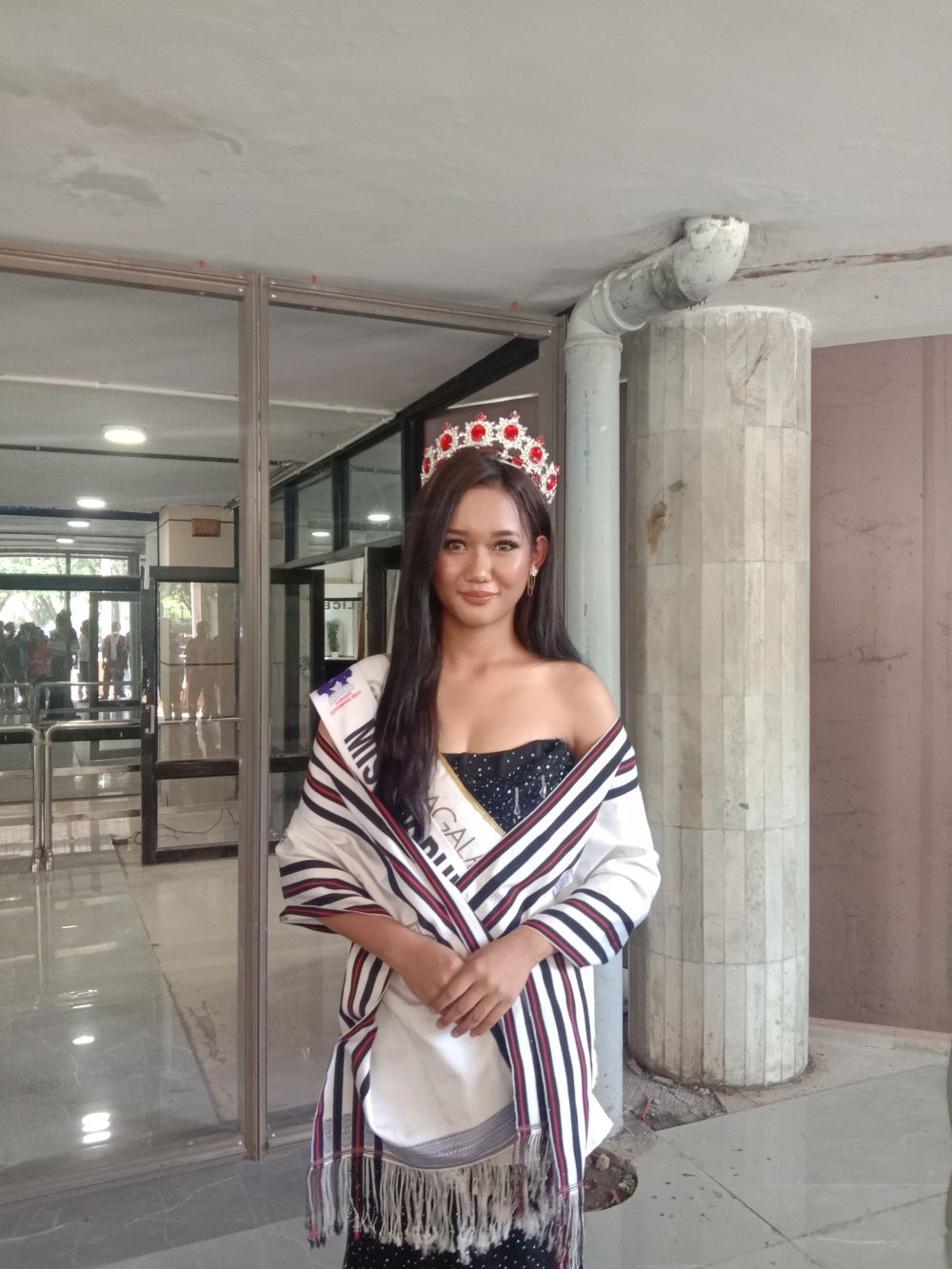 Finalist at the Miss Grand India 2024, Neiketuno Sechü at the Dimapur airport on August 13. (Morung Photo)