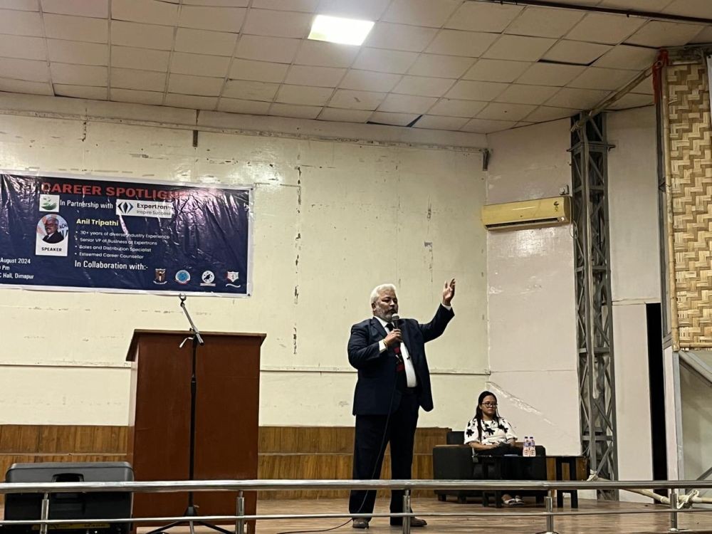 Keynote speaker, Anil Tripathi, Senior VP of Business at Expertrons during the seminar at IMC hall, Dimapur on August 21. (Morung Photo)