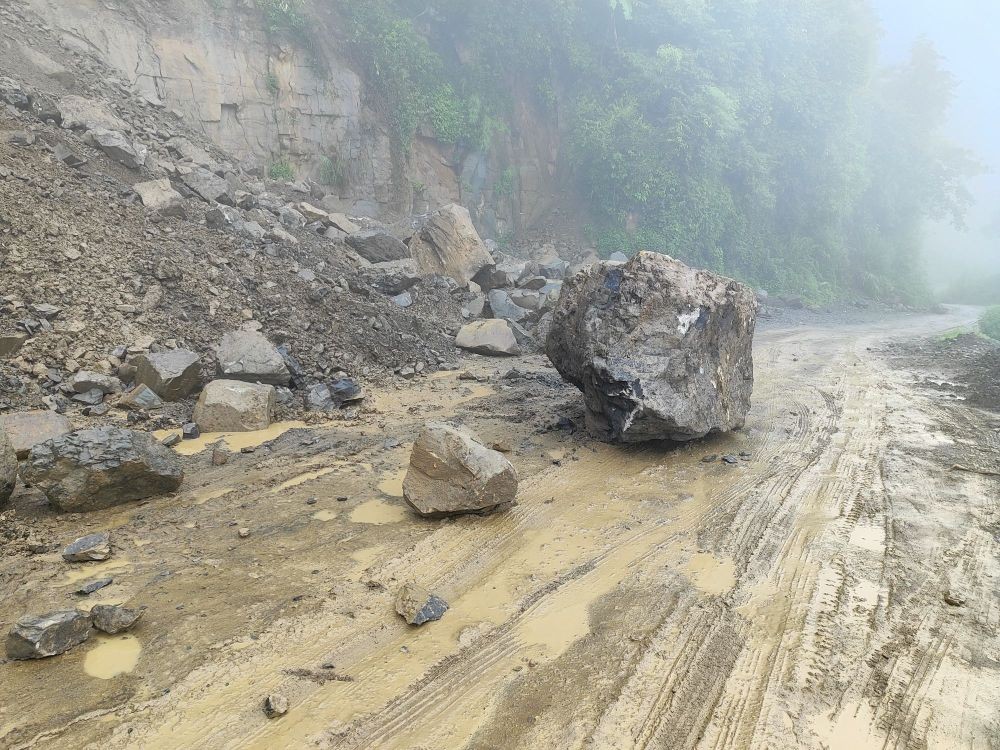 Pathetic road condition of Pfutsero- Zhavame in Phek district.