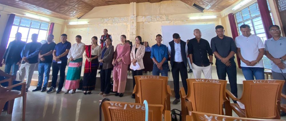 Rev Abemo Jungio, Pastor of Wokha Town Baptist Church (WTBC), bestowing blessings upon the councillors by offering prayer for their successful tenure.