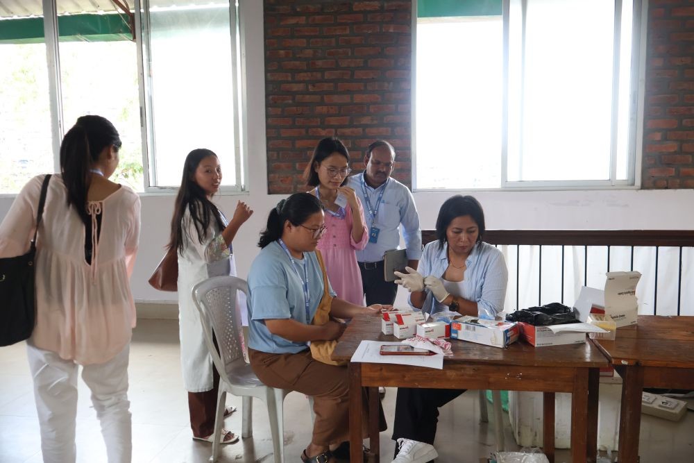 Health tests being conducted during the awareness programme.