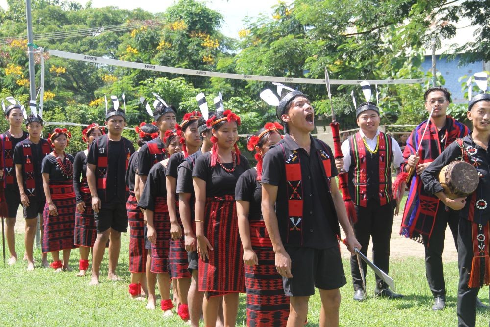 Students performing a traditional activity during the cultural day held on September 14.