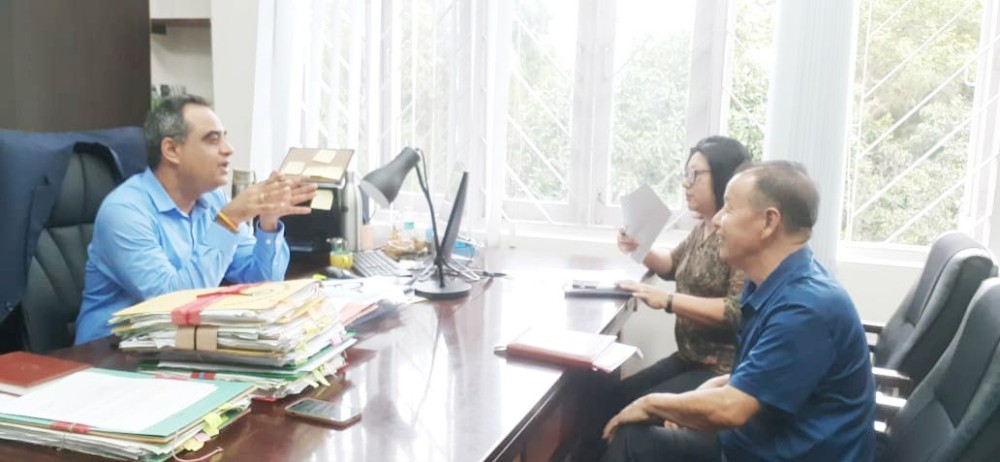 Commissioner & Secretary Health and Family Welfare, Anoop Khinchi, with the State Program Officer and Joint Director of NVBDCP, Dr Neisakho Kere and Deputy Director NVBDCP, Dr Tinurenla Anicahri during the meeting.