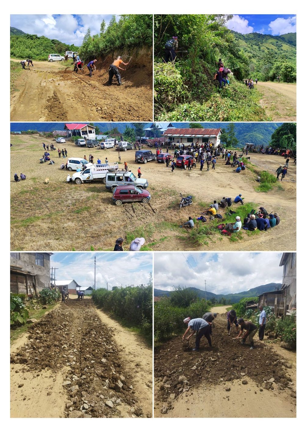 Residents of Razeba undertook road clearance and repair on September 2.