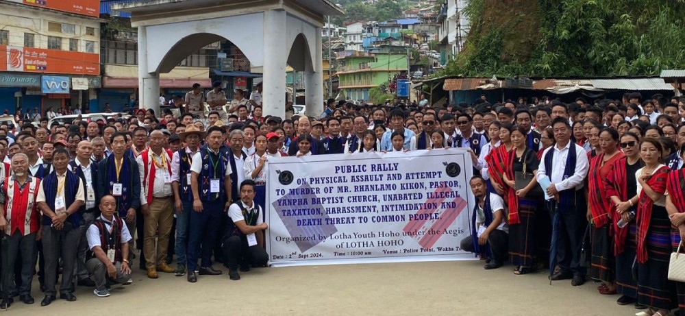 Wokha citizens took out a public rally at  Police Point, Wokha town on September 2 to protest against physical assault, illegal taxation, intimidation, and threats faced by the common people. (Morung Photo)