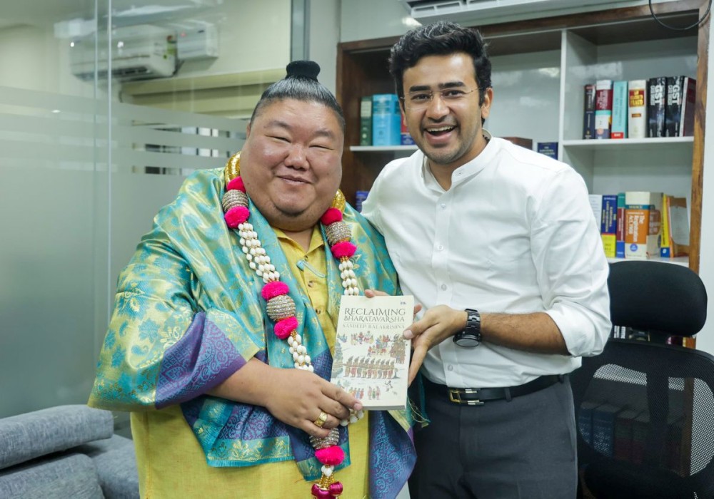 Bengaluru: Tejasvi Surya meets Nagaland's Minister Temjen Imna Along