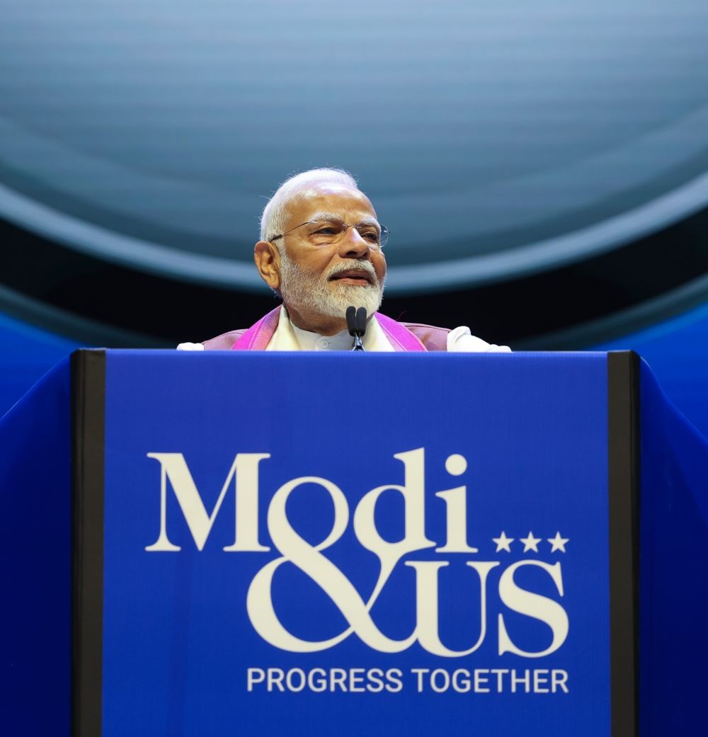 New York: Prime Minister Narendra Modi addresses the Indian community program in New York, USA, on September 22, 2024. (Photo: IANS)