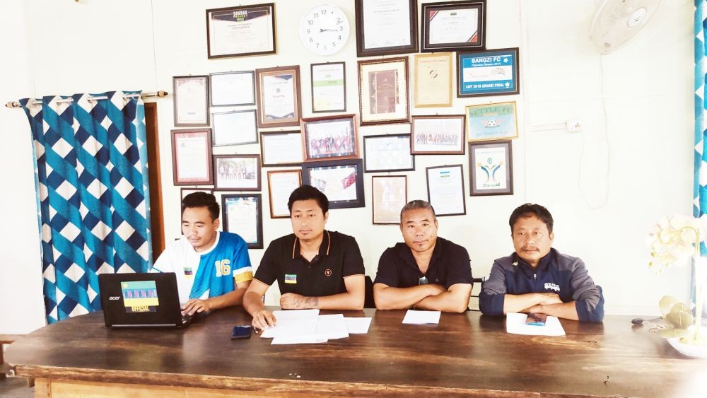 From left to right: L. Sangle, General Secretary, Chang Wedoshi Setshang (CWS), C Pongsu, President, CWS, Takum, Convenor Planning Committeeand President, Chang Sports Association (CSA); and Yanger, member of CSA.