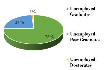 A statistical breakdown from the Lotha Students' Union's 2024 report reveals that the majority of educated unemployed are graduates, with a smaller percentage comprising postgraduates and doctorates.