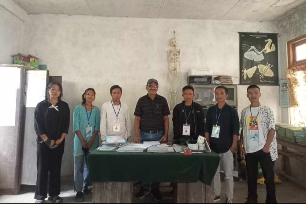 Members of Chessore Town Students Union during their visit to Government High School Chessore on August 30. (Image Courtesy: CTSU)