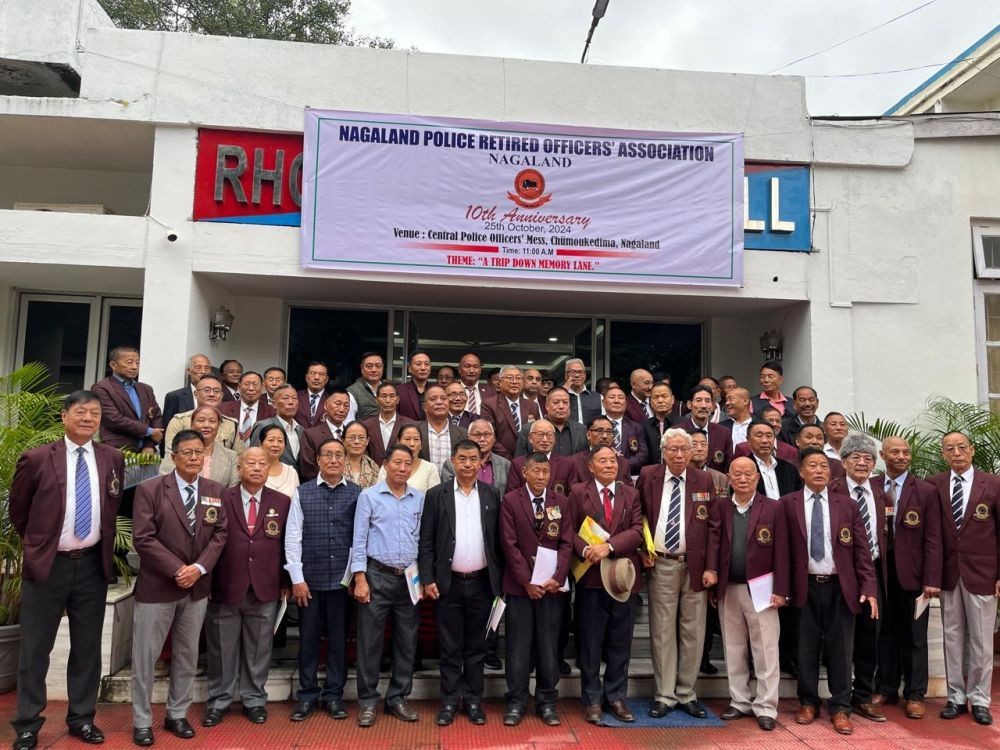 Members of NPROA along with special guest, Kevithuto Sophie, Commissioner of Police (CP), Dimapur posing for a group photo during the 10th anniversary celebration of the association held at Central Police Officer’s mess, Police Complex Chümoukedima on October 25. (Morung Photo)