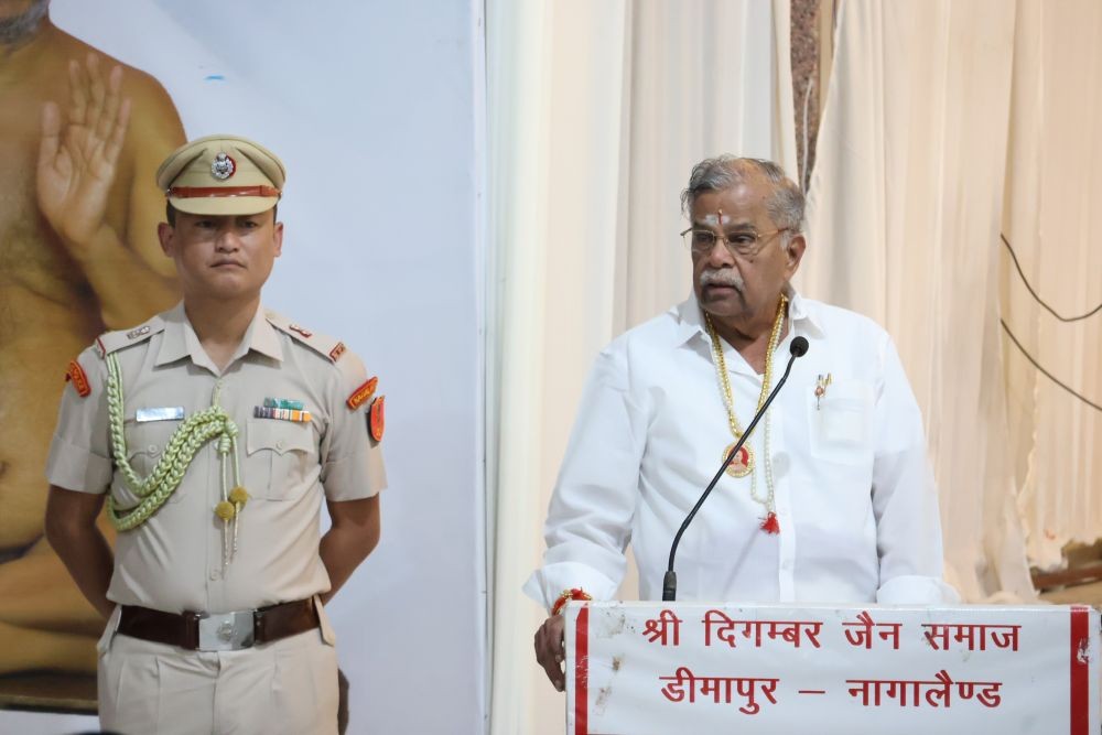 The Nagaland Governor La Ganesan speking during the event.