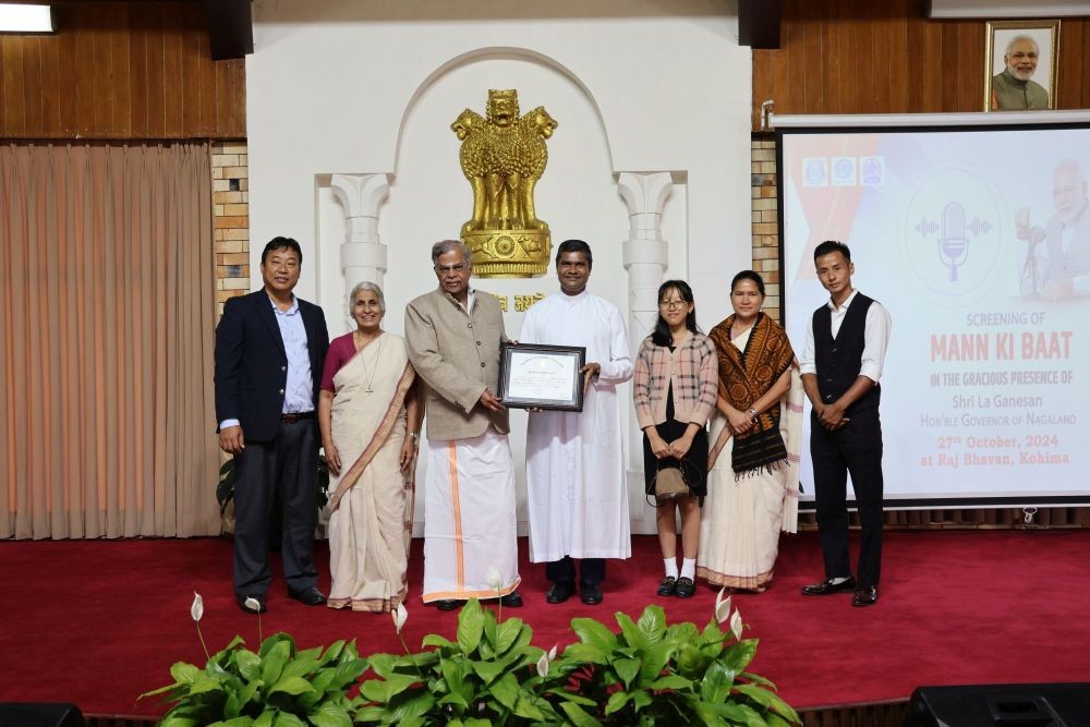 Shalom Rehabilitation Centre, Chümoukedima was felicitated for its outstanding service to the community in Nagaland and the broader North East region by Nagaland Governor during the screening of Mann Ki Bhat on October 27. (Photo Credit: Raj Bhavan Kohima)