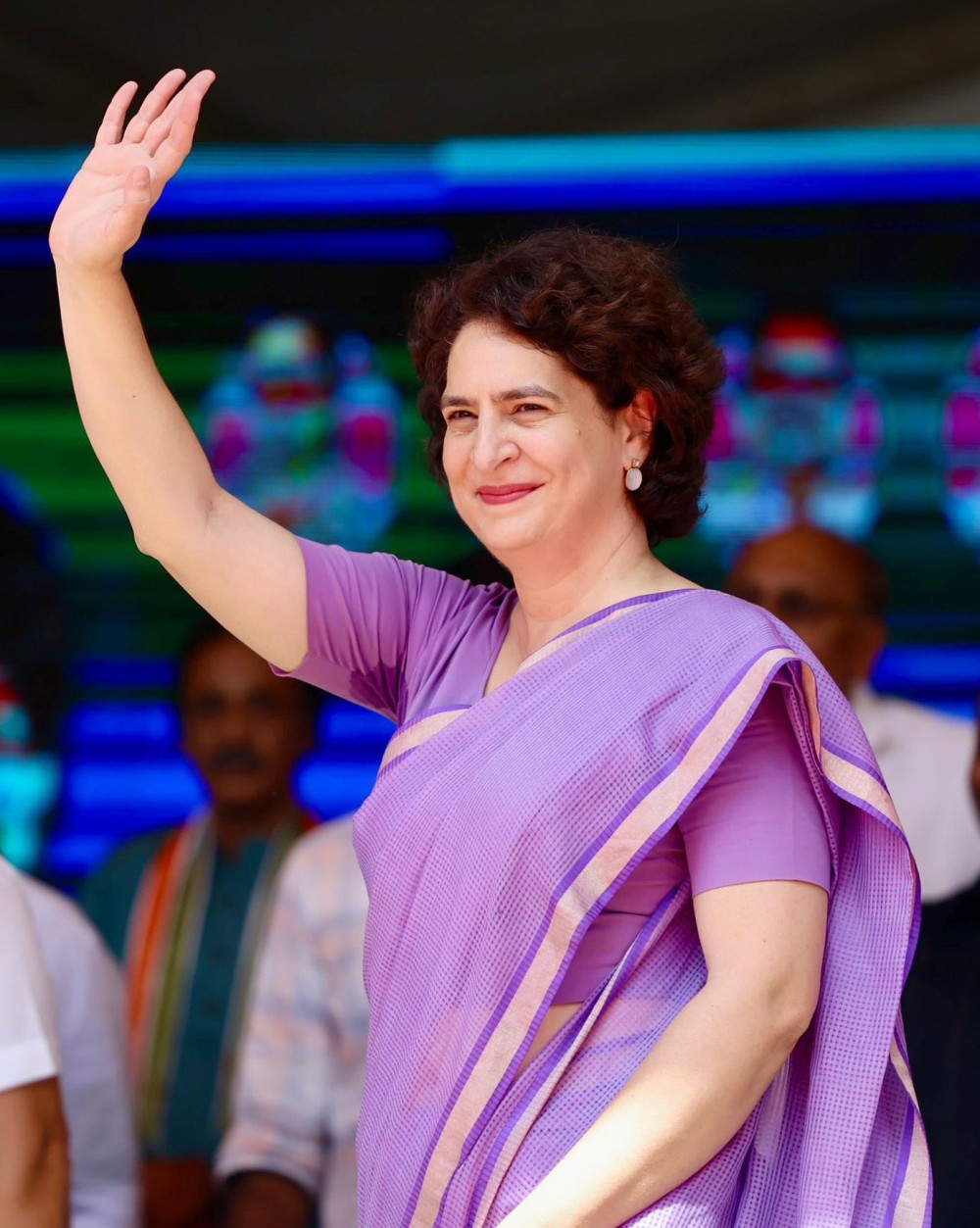 Wayanad: Congress candidate for the Wayanad Lok Sabha by-elections, Priyanka Gandhi Vadra during a public meeting in Wayanad on Wednesday, October 23, 2024. (Photo: IANS)