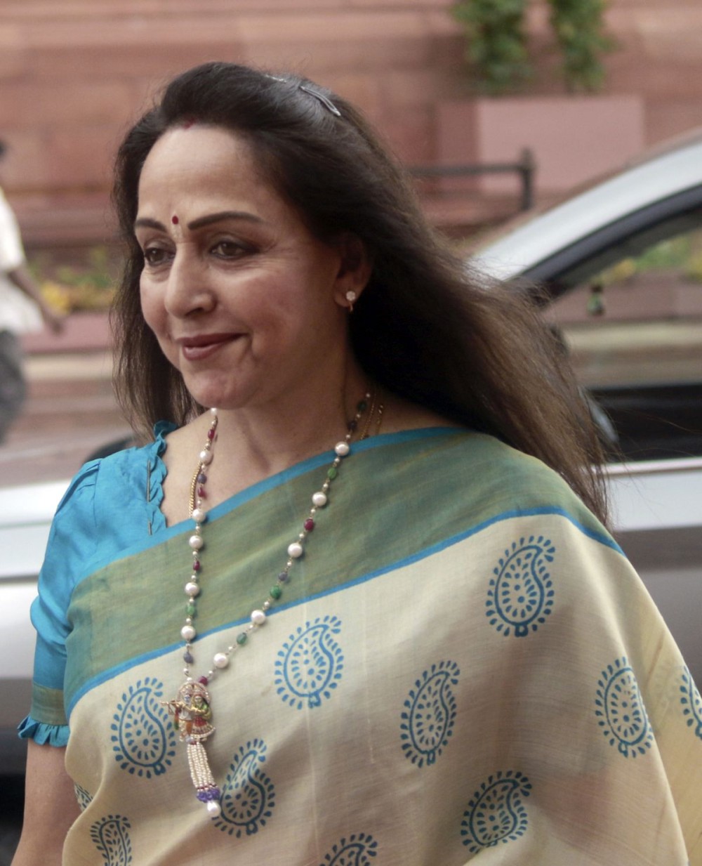 New Delhi : BJP MP Hema Malini at the Parliament House during the Monsoon Session, in New Delhi on Monday August 05, 2024. (Photo: IANS)