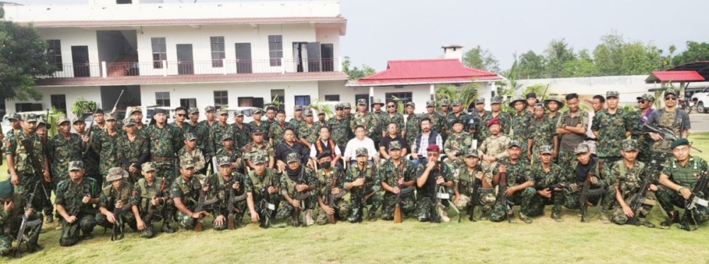 This photograph issued along with the press statement showing Naga Army personnel.