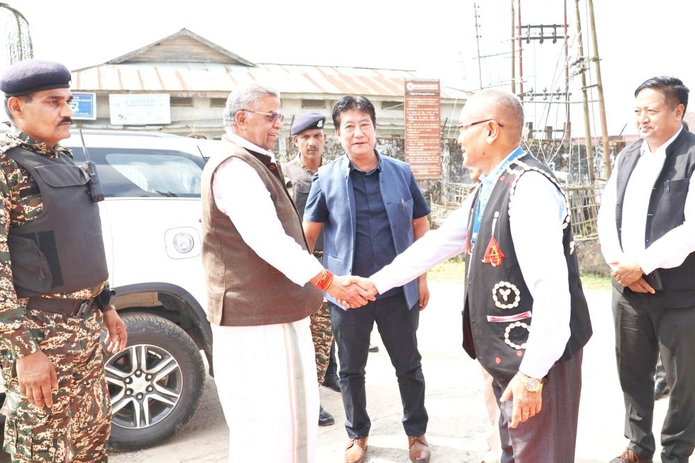 Nagaland Governor La Ganesan during his visit to Longleng.