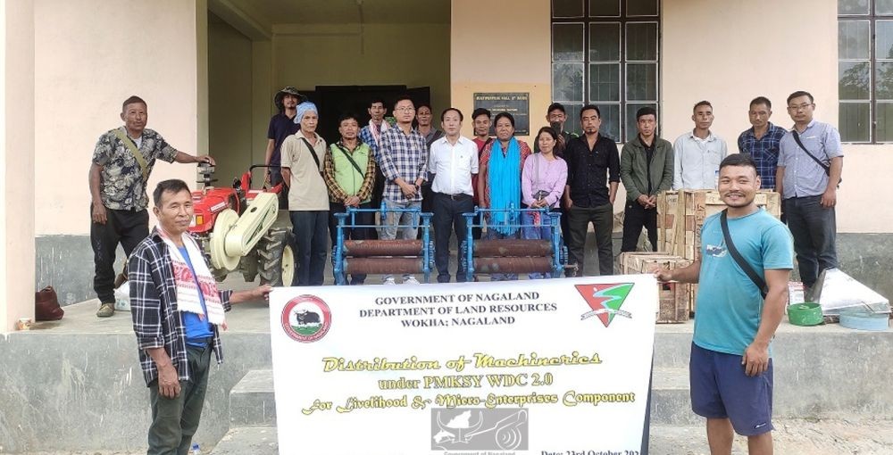 Machineries handed over to project villages under PMKSY WDC 2.0 at Multi-Purpose Hall, Sanis, Wokha on October 23. (DIPR Photo)