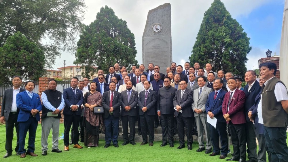 Chief Minister Neiphiu Rio and members of the 16th NLA during the inauguration of the Botanical Garden. (Morung Photo)