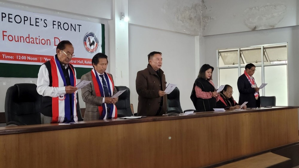 Naga People's Front officials and others at the 62nd Foundation Day of NPF celebrated in Kohima on October 21.