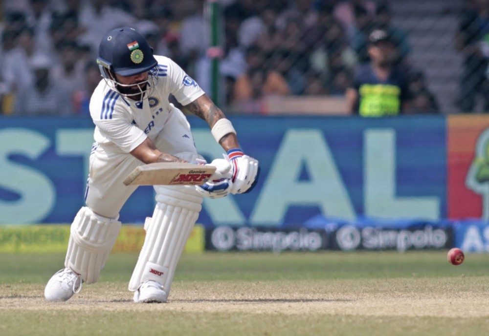 Kanpur: India's Virat Kohli plays a shot during the fifth and final day of the second Test match between India and Bangladesh at Green Park Stadium in Kanpur on Tuesday, October 01, 2024. (Photo: IANS/Biplab Banerjee)