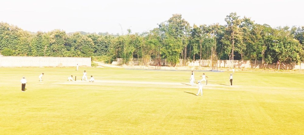 Match in progress between Nagaland and Goa in the ongoing Col C K Nayudu Trophy, Nagaland is at the Sovima Cricket Ground on October 22. (Photo Courtesy: NCA)