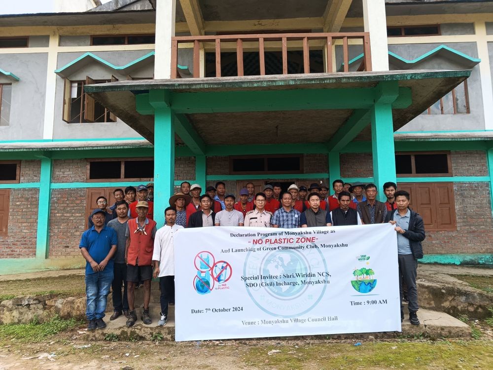 A joint declaration programme for Monyakshu village as ‘No Plastic Zone and Launching of Green Community Club, Monyakshu village held at Monyakshu on October 7.