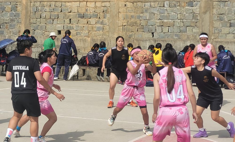 A match in action at VT Women’s Basketball Tournament 2024. Morung Photo