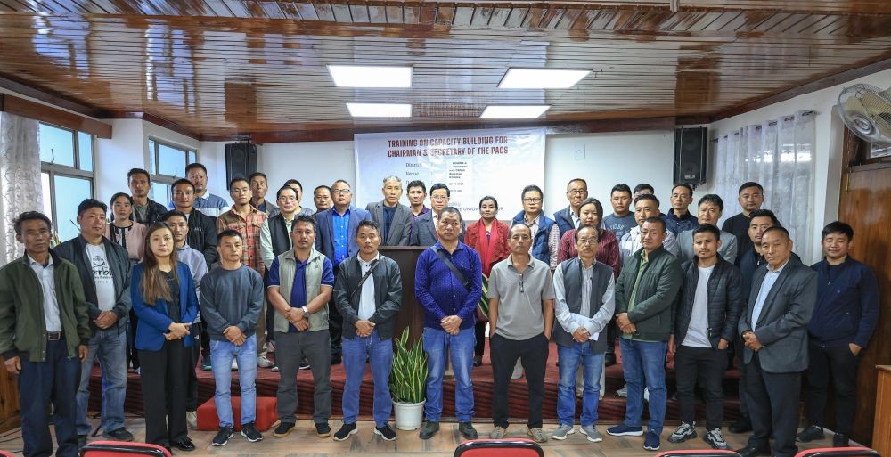 Kedoutsolhi Wetsah with others during capacity building of chairman and secretary of PACS in Kohima on October 29. (Morung Photo)