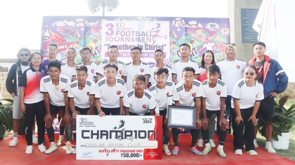 Chozuba Krotho Club crowned champions of 3rd Gospel Football Tournament.