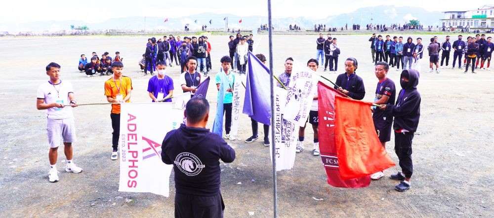 Oath taking ceremony during the inaugural of Dr KC Nihoshe Memorial Open Football Tournament on November 22 in Zunheboto.