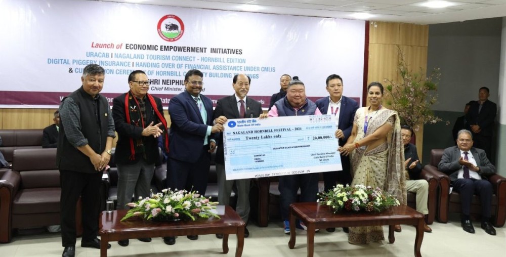 Chief Minister, Neiphiu Rio launched a series of economic transformative initiatives at a programme held at Capital Convention Centre on November 27. (Photo Courtesy: X@MyGovNagaland)