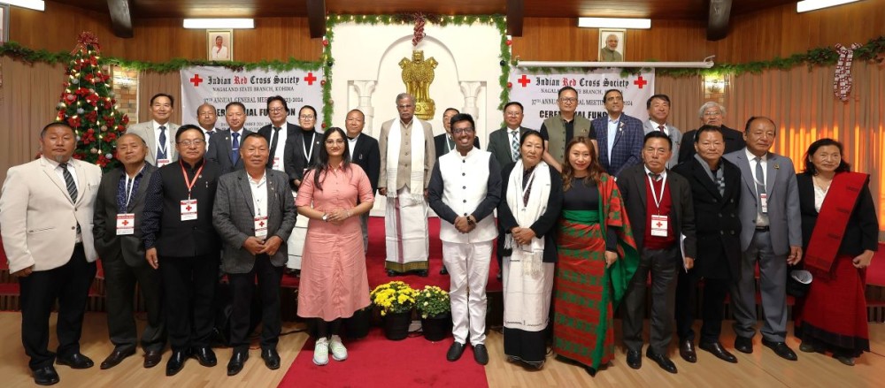 Nagaland Governor and others during the IRCS Nagaland State Branch 37th Annual General Meeting ceremonial function held at Dr Imkongliba Ao Hall, Raj Bhavan, Kohima on November 27.