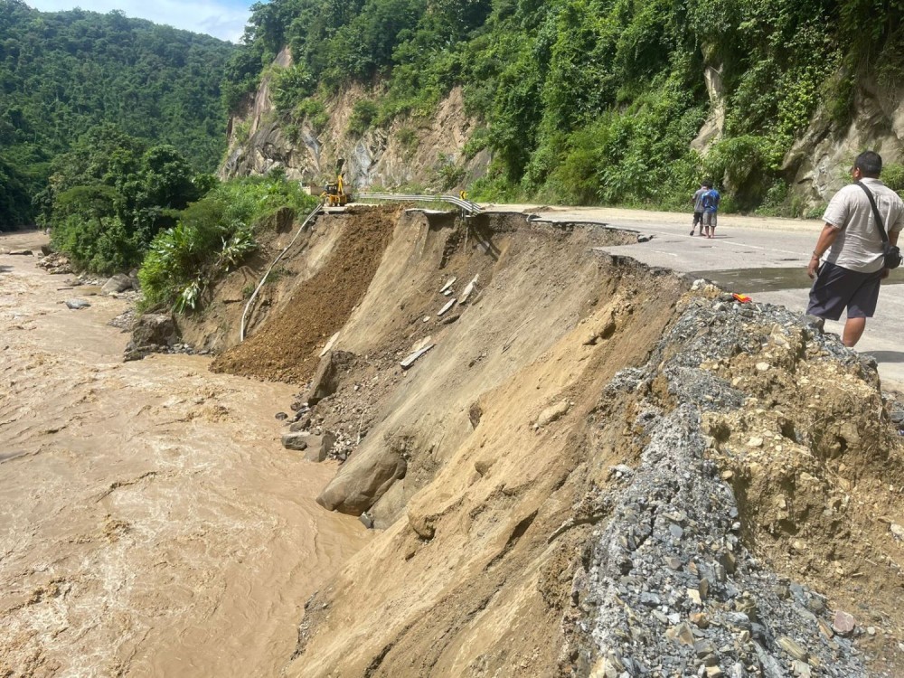 Soil erosion on NH 29. (Morung File Photo)