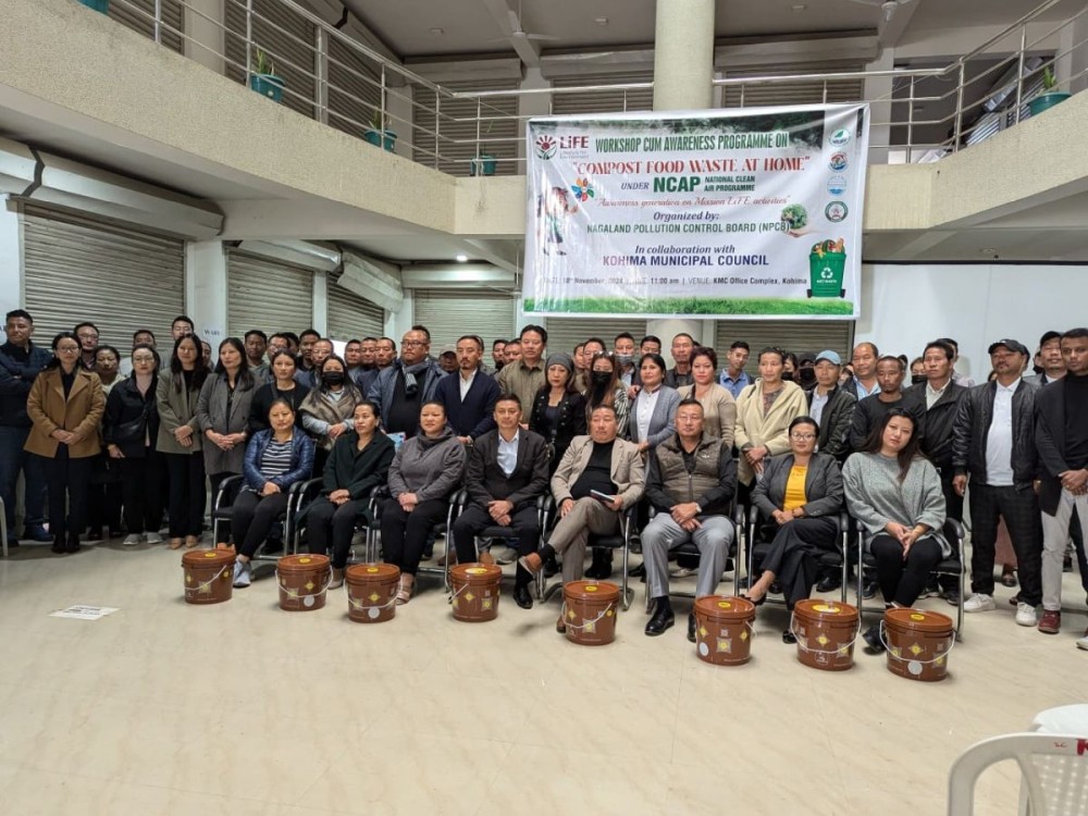 Members of KMC with NPCD Member Secretary, K Hukato Chishi during a workshop cum awareness programme on Compost food waste at home on November 18 in Kohima. (Morung Photo)