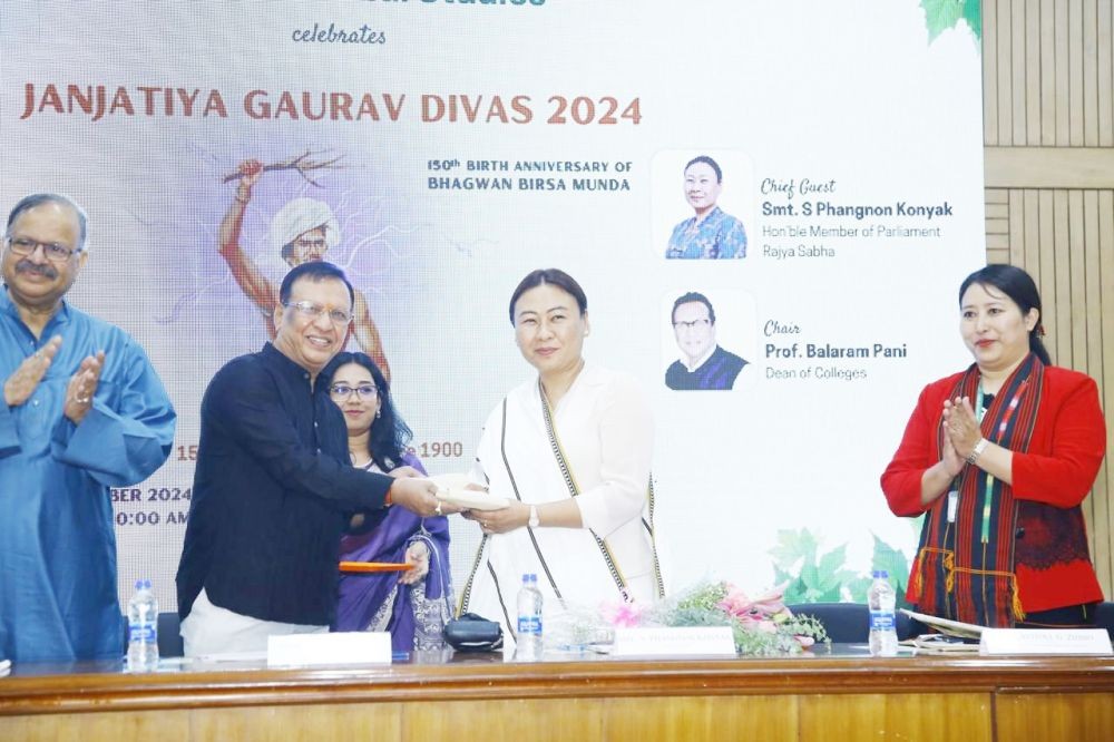 Phangnon Konyak at Janjatiya Gaurav Diwas 2024 in Delhi on November 16.