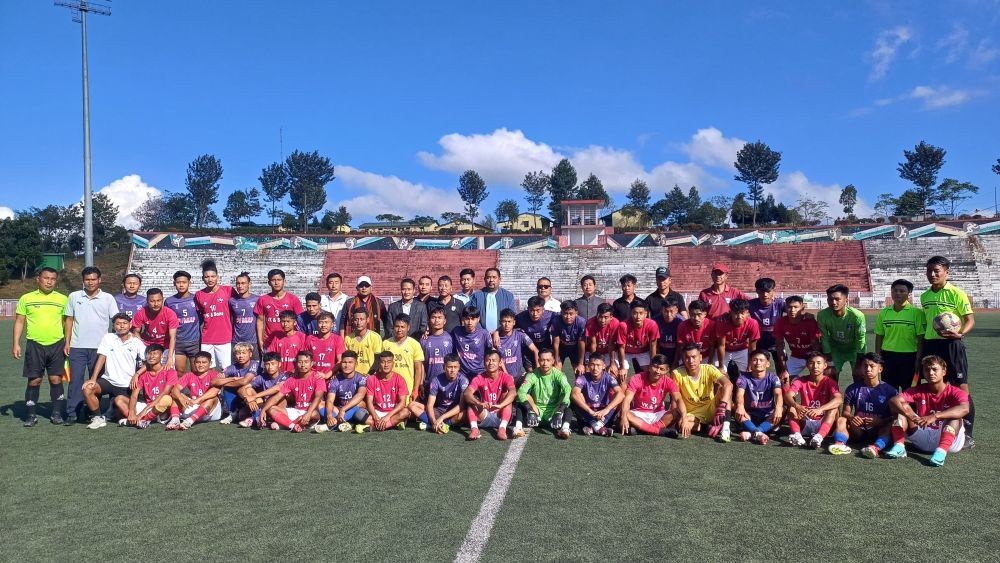 NFA Santosh Trophy team with Asufii FA and dignitaries in Kohima on November 15. (Morung Photo)