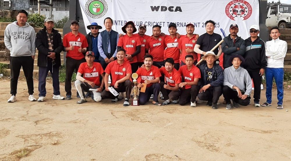 The Champions of the 3rd WDCA Inter-Club Cricket Tournament 2024-25, Royal Tribals, with WDCA officials and former President Khamongo Humtsoe after their victory in the finals on November 21.