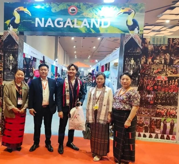 Officials and others during the inaugural of the exhibition at Nagaland Pavilion, Hall No-3 at Bharat Mandapam (Pragati Maidan)
