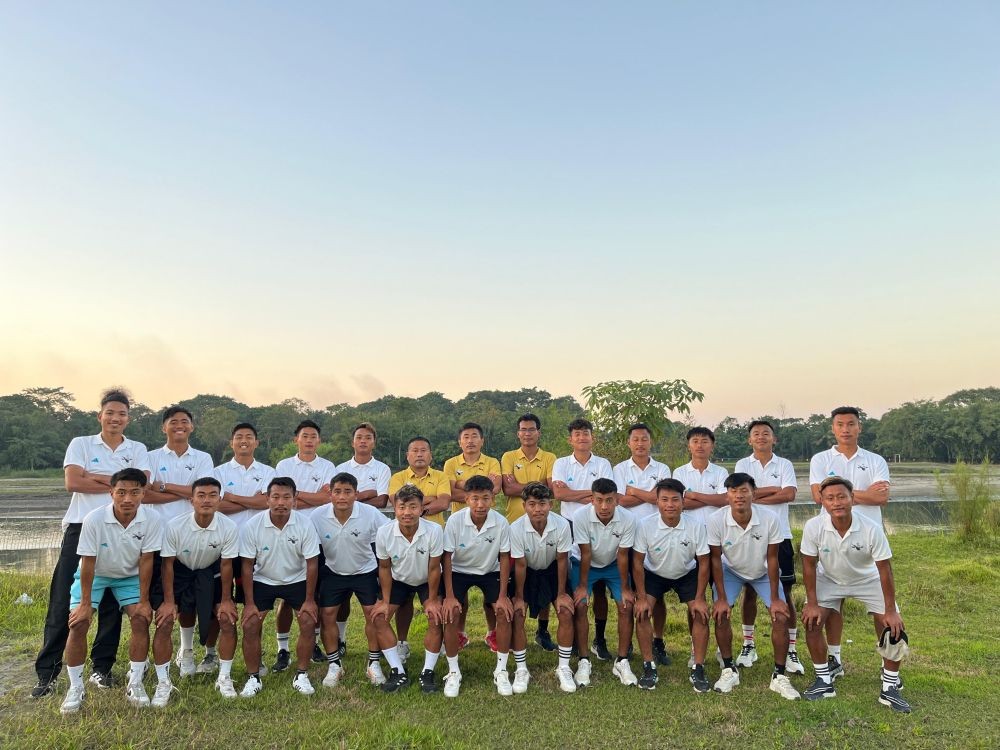 Nagaland football team with officials on November 18.